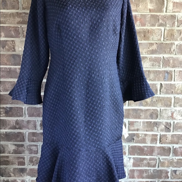 Karl Lagerfeld Flouncy Navy Dress - Picture 2 of 8